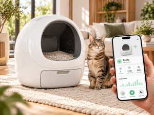 litiere connectee chat application mobile